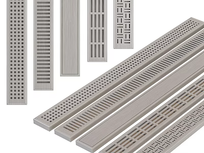 Bathroom Accessories Shower Drain Grates Featuring Various Grid Strip Design Patterns 3d model