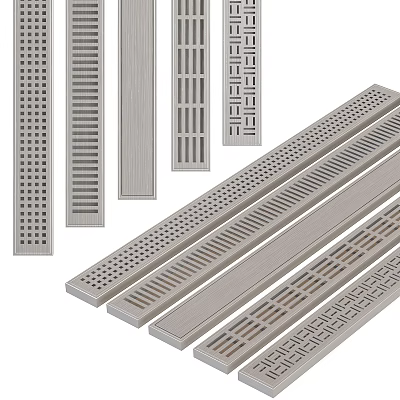 Bathroom Accessories Shower Drain Grates Featuring Various Grid Strip Design Patterns 3d model
