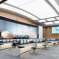 modern command center monitoring command center 3d model