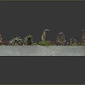 Variety of Colorful Succulent Plants in Long Stone Planter for Home Decor