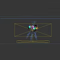 Floral Installation with Pink Purple Flowers White Columns Neon Light Statue and Green Grass Base