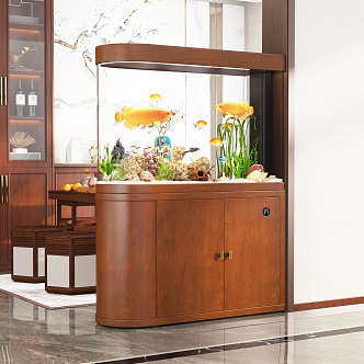 modern fish tank fish tank cabinet 3d model