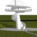 Modern Watchtower Sightseeing Tower 3d model