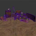 Traditional Wooden Furniture Collection In Interior With Cabinet Chair Table Bed Frame And Rug