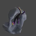 Game and Movie Character Purple Tentacles With Yellow Spots On Gray Rock