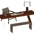Modern desk and chair combination 3d model