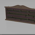 Wooden Storage Equipment With Pink Panels Multiple Compartments And Metal Fasteners
