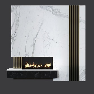 Backwall TV Backwall Fireplace 3d model