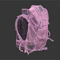 Stylish Pink Backpack With Adjustable Straps And Multiple Compartments Design 3d model