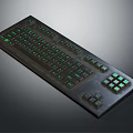 Black Mechanical Gaming Keyboard With Green Backlit And Programmable Keys