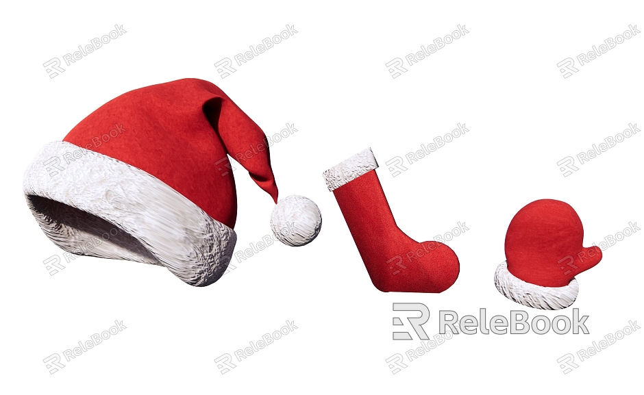 Modern Other Ornaments Christmas Hat Christmas Socks Red Gloves Christmas Decoration model