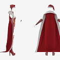 Christmas Themed Clothing Set With Santa Hat Red Cape Golden Decorations And Boots