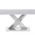 Modern Coffee Table With Sleek Marble Top And X Shaped Metal Base
