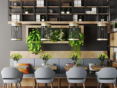 Industrial LOFT Dining Table and Chair Combination Table and Chair 3d model