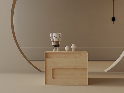 Modern Bedside Cabinet 3d model