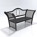Modern Black Single Chair With Curved Back Circular Hollow And Vertical Striped Accents