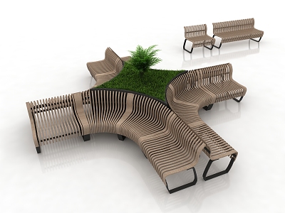 Modern Outdoor Chair Shopping Mall Seat 3d model