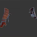 Brown Leather Gauntlets With Braided Patterns And Lace Up Straps For Medieval Weaponry