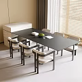 Modern Dining Table and Chair Combination Dining Chair Island Table 3d model