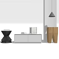 Modern Bedside Table Interior Design With Storage Drawers And Table Lamp 3d model