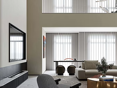 Modern Minimalist Duplex Living Room Fabric Sofa And Luxury Coffee Table Combination For Home Decoration 3d model