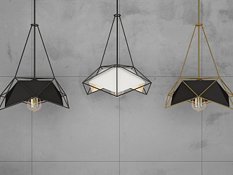 Nordic Iron Simple Chandelier 3d model