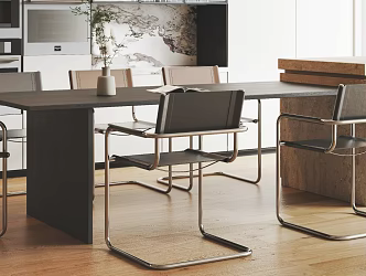 Italian Dining Table and Chair Combination Island Table Dining Table and Chair Island Table Dining Table Dining Chair 3d model