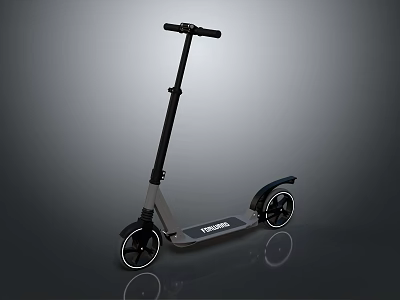 Stylish Modern Electric Scooter With Black Handlebar Gray Deck And Wheels 3d model