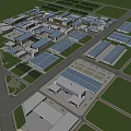Large Scale Industrial Factory Aerial View With Multiple Buildings Neat Layout And Greenery