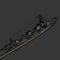 Powerful Naval Battleship Weapon Featuring Main Turrets and Military Deck Structure