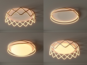 Ceiling lamp round ceiling lamp bedroom lamp artistic modeling lamps fashion living room lamp combination 3d model