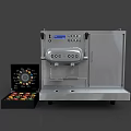 Modern Kitchen Coffee Machine With Colorful Button Control Panel And Stainless Steel Design 3d model