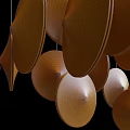 Elegant Modern Transparent Glass Chandelier With Circular And Oval Pieces Hanging Illuminated Design