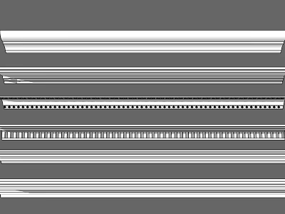 Various Gypsum Cornice Mouldings With Different Patterns For Interior Decoration 3d model