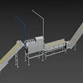 Industrial Equipment In Modern Factory Production Line With Automated Conveyor Belts Green Floor And Windows