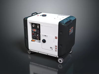 Portable Power Generator With Wheels And Control Panel For Outdoor Or Home Use 3d model