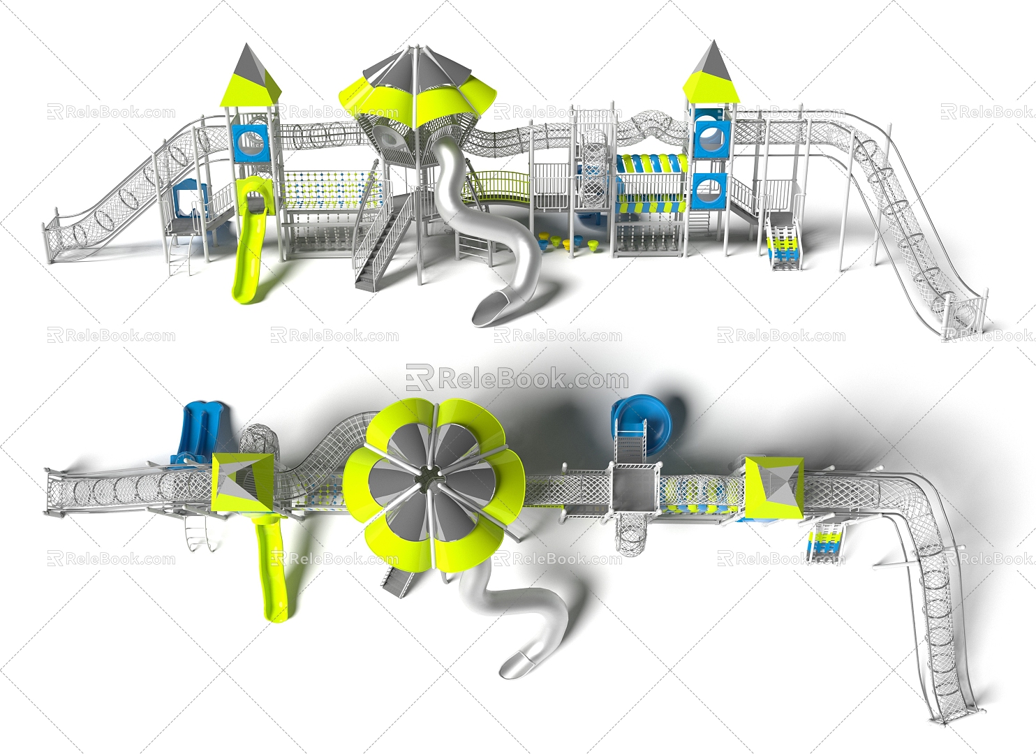 Combination Expansion Slide Platform Expansion Paradise Sightseeing Tower Sightseeing Deck Customized Paradise Amusement Park Amusement Park Children's Paradise Amusement Skit Slide 3d model