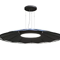 Modern Round Black Chandelier Design With White Light Source And Hanging Structure 3d model