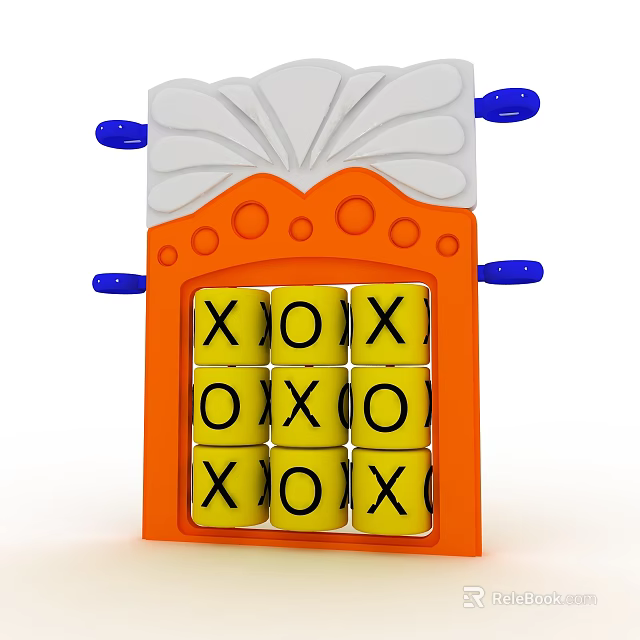 Colorful Toy for Kids With XOXO Blocks And Blue Knobs 3d model