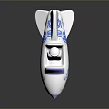 White Airplane Shaped Decorative Ornament With Blue Floral Patterns Purple Seat And Small Pilot Figure
