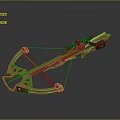 Orange And Green Crossbow With Telescopic Scope And Metal Frame