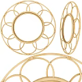 Round Rattan Decorative Mirrors with Intricate Woven Design for Home Decor