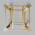 Golden Decorative Metal Frame Structure With Modern Geometric Design Elements