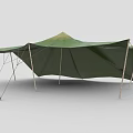 Outdoor Camping Furniture Green Tent With Metal Support Poles And Durable Fabric Cover