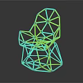 Stylish Modern Leisure Chair Featuring Geometric Metal Frame and Artistic Design Structure