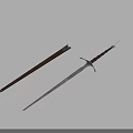 Ancient Medieval Sword With Metal Scabbard Sharp Blade And Detailed Hilt Design