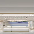 Modern Luxury Jewelry Store Interior With Marble Counters And Chandelier Lighting
