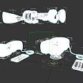 Modern VR Headset Controllers And Virtual Reality Devices With Base And Cables