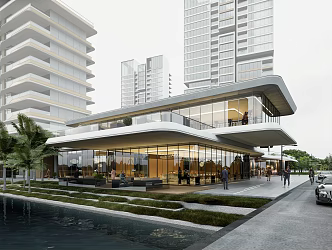 Modern Community Center 3d model