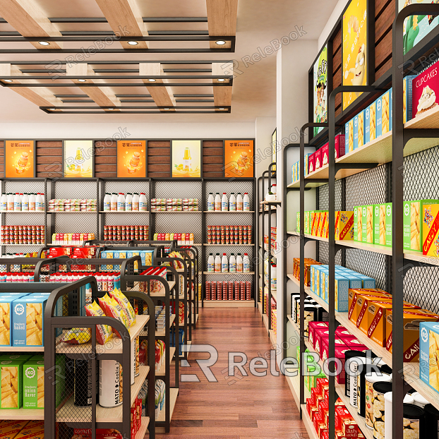 Modern Convenience Store Shelf model